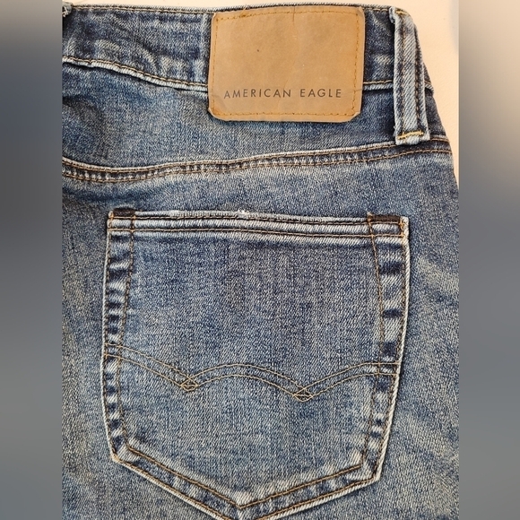 American Eagle Mens Ne(x)t Level Airflex Skinny Destroyed Patch Jeans - Size 30 - Picture 7 of 12